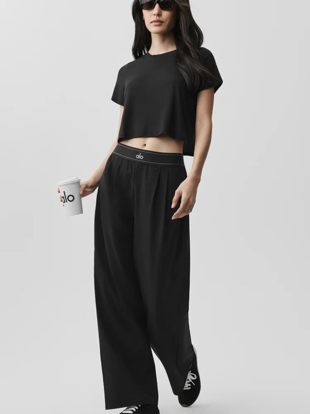 Alo Yoga💎Loose Straight Leg Trouser Black (Regular) 30" Inseam🚀 - Picture 6 of 8